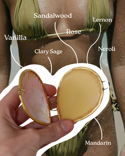 Natural Perfume Balm in Shell - Vanilla, Sandalwood & Rose
